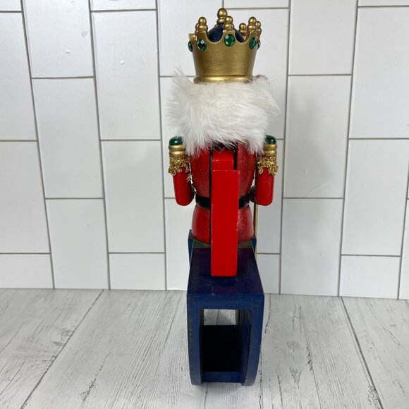 Vintage Wooden King Nutcracker Riding Horse Rocking Figurine - Picture 4 of 11